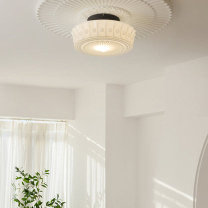 White Vintage Round Pendant Light