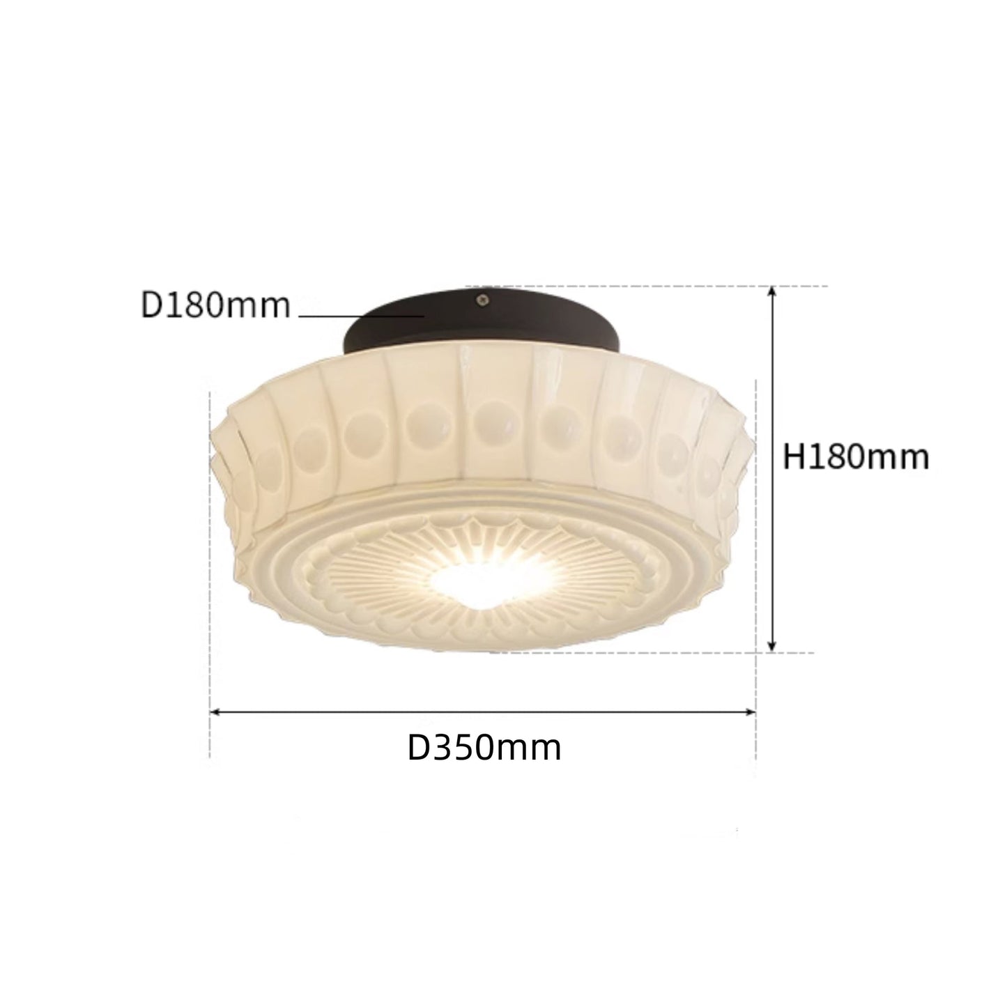 White Vintage Round Pendant Light
