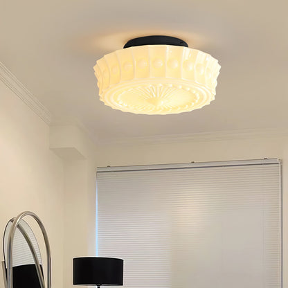 White Vintage Round Pendant Light