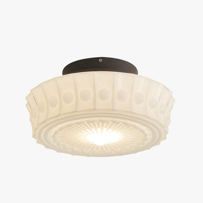 White Vintage Round Pendant Light