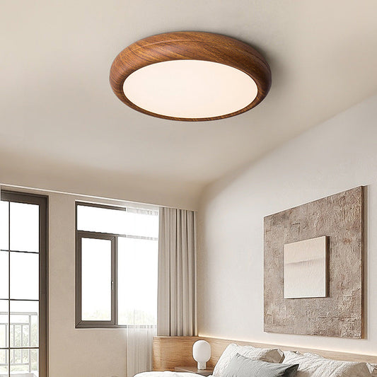 Scandinavian Wood LED Round Ceiling Lamp