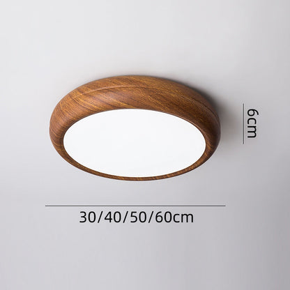 Scandinavian Wood LED Round Ceiling Lamp