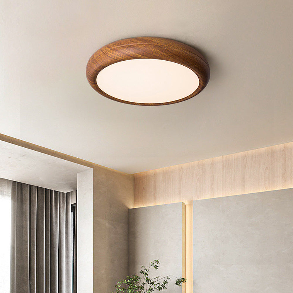 Scandinavian Wood LED Round Ceiling Lamp