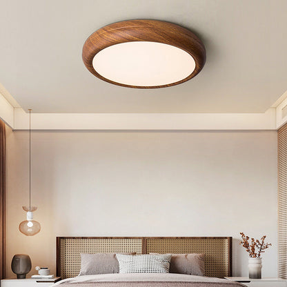 Scandinavian Wood LED Round Ceiling Lamp