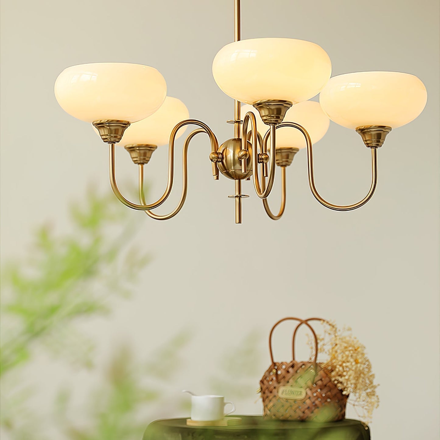 Bubble Creamy Persimmon Glass Chandelier -Homdiy