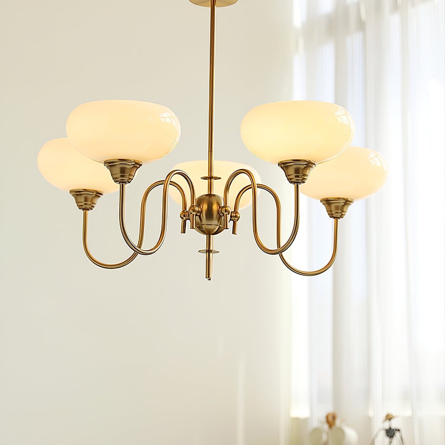 Bubble Creamy Persimmon Glass Chandelier -Homdiy