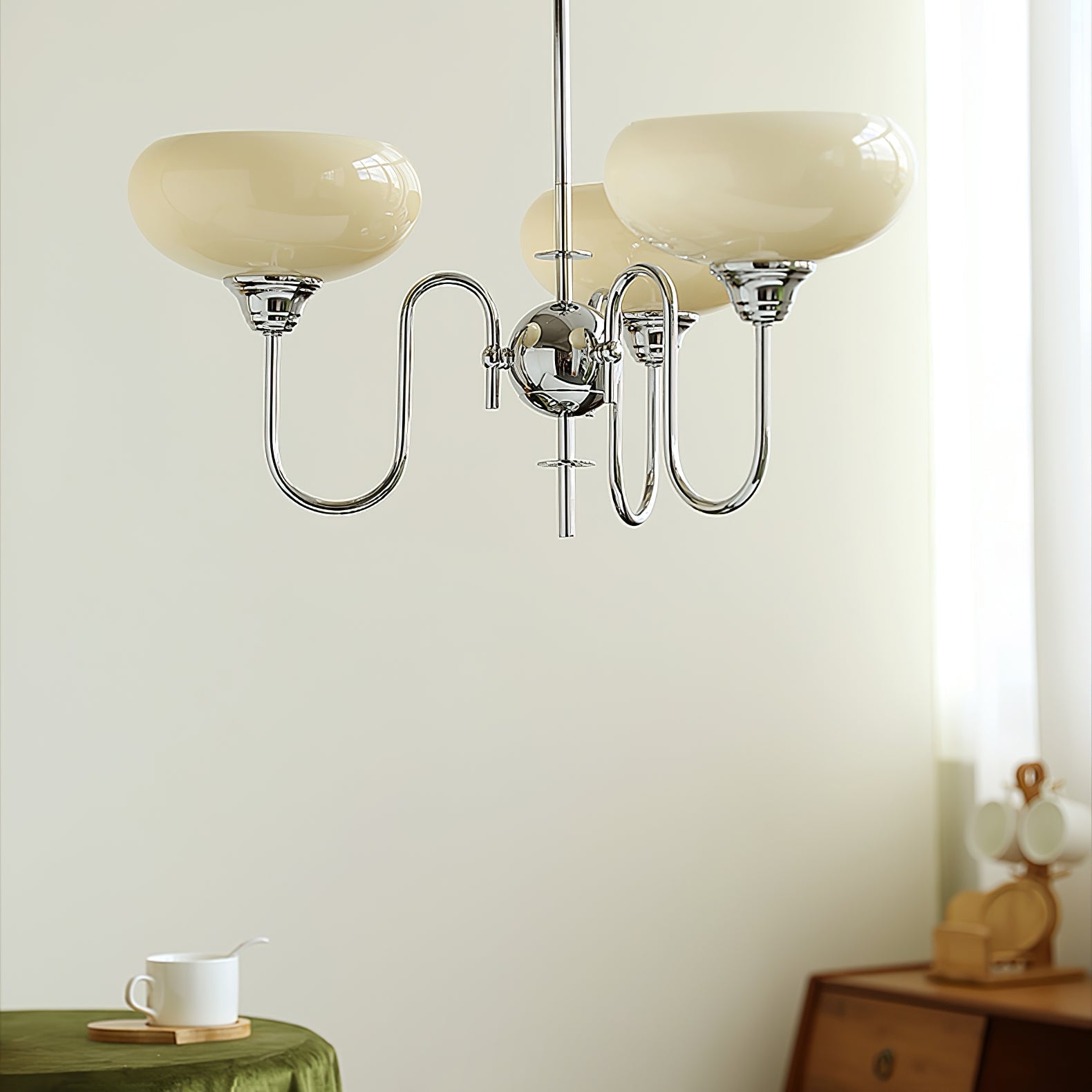 Bubble Creamy Persimmon Glass Chandelier -Homdiy