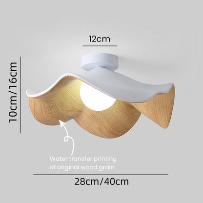 Nordic Wooden Lotus Resin Ceiling Light -Lampsmodern