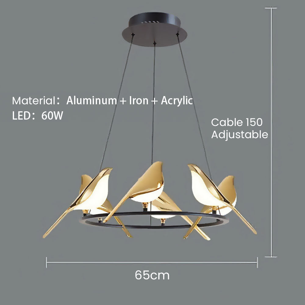 Creative Birds LED Circle Pendant Light