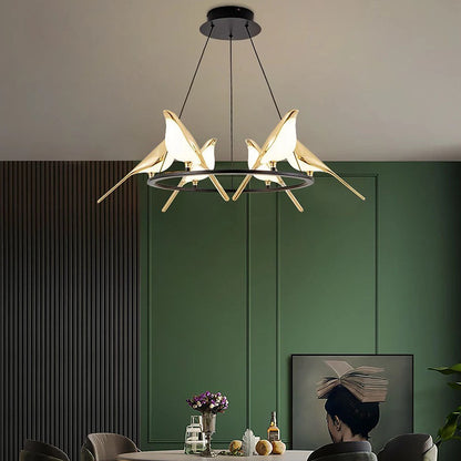 Creative Birds LED Circle Pendant Light