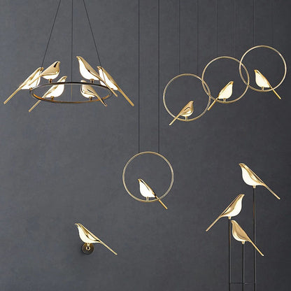 Creative Birds LED Circle Pendant Light