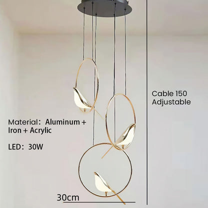 Creative Birds LED Circle Pendant Light