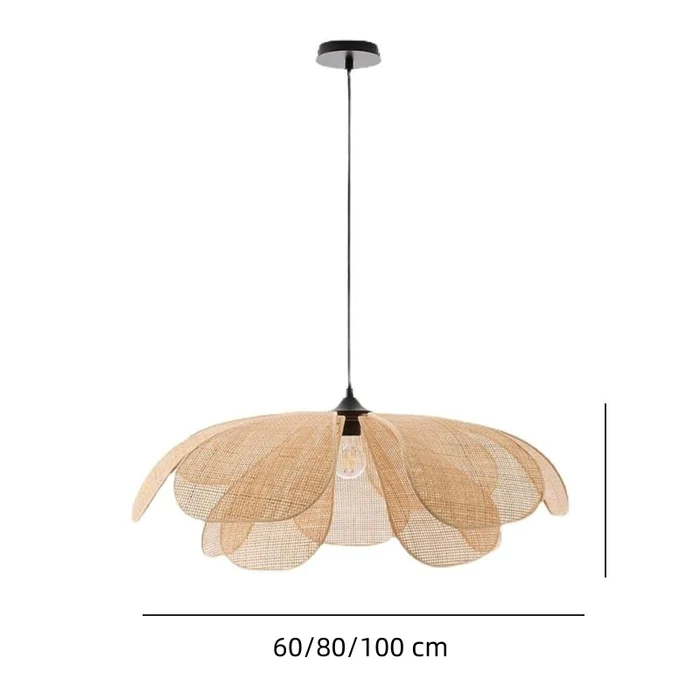 Vintage Petal Rattan Ceiling Pendant Light