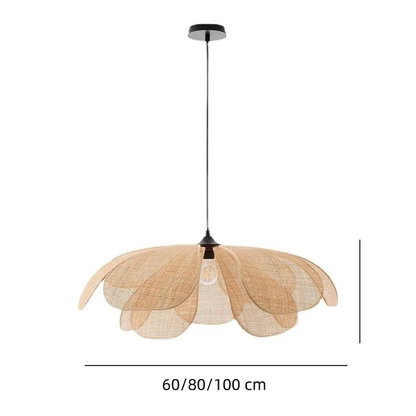 Vintage Petal Rattan Ceiling Pendant Light