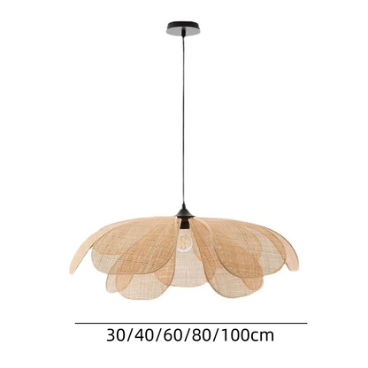 Rattan Petal Rustic Lamp Shade Pendant Light