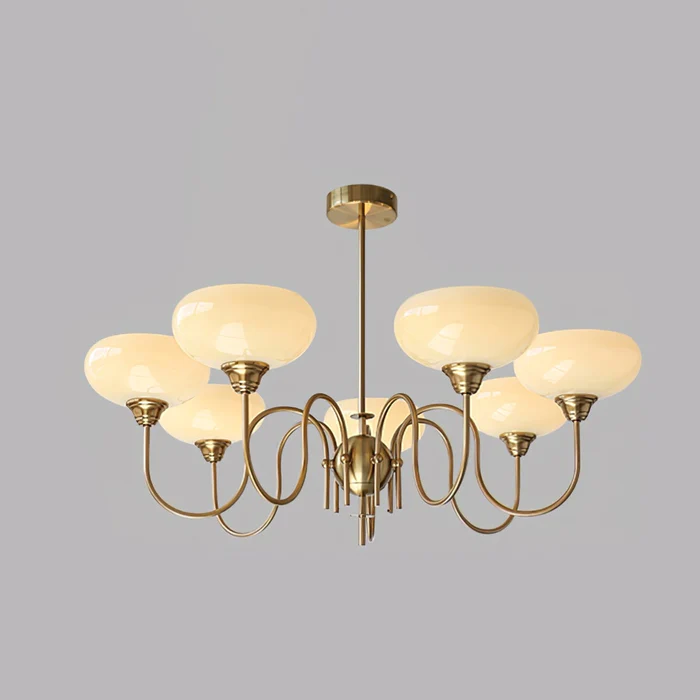 Vintage Creamy Persimmon Glass Chandelier