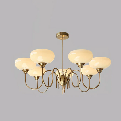 Vintage Creamy Persimmon Glass Chandelier