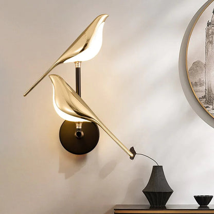 Modern Led Golden Bird Hallway Wall Light