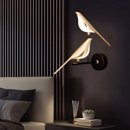 Modern Led Golden Bird Hallway Wall Light