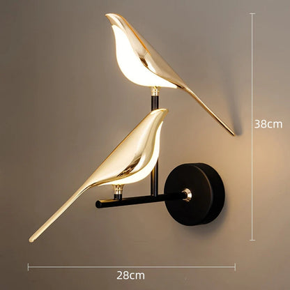 Modern Led Golden Bird Hallway Wall Light