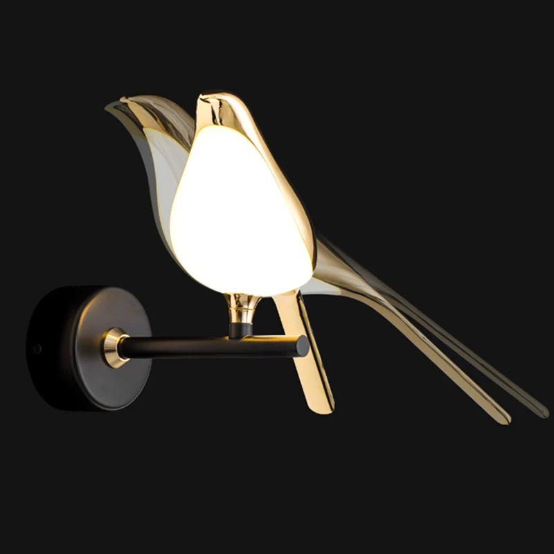 Modern Led Golden Bird Hallway Wall Light