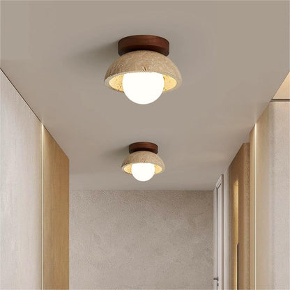 Contemporary Industrial Beige Stone Wall Light