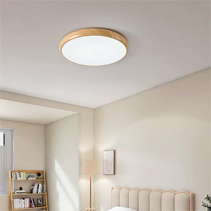 Scandinavian Wood LED Round Ceiling Lamp