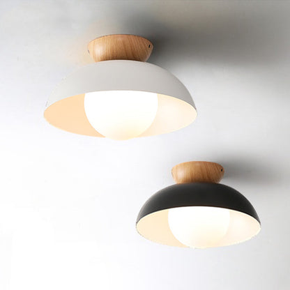 Nordic Modern Metal & Wood Black White Pendant Lamp & Ceiling Lamp -Homdiy