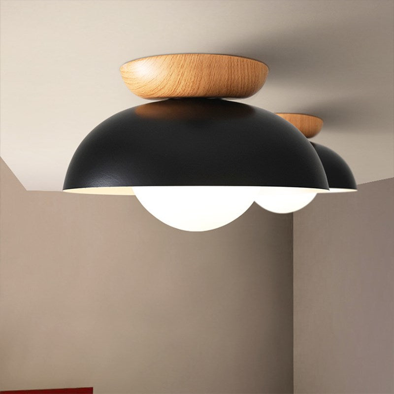 Nordic Modern Metal & Wood Black White Pendant Lamp & Ceiling Lamp -Homdiy