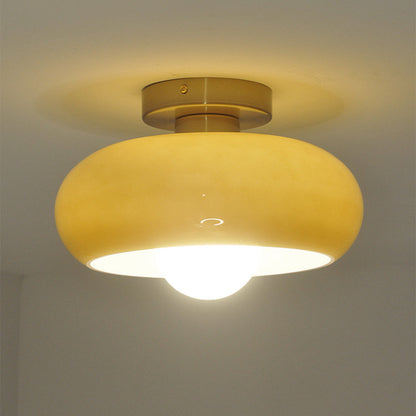 Mid Century Glass Semi Flush Mount Ceiling Lamp