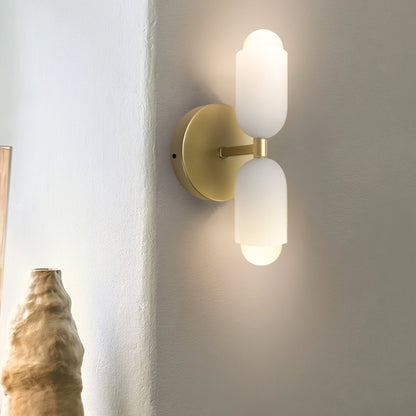 Modern creamy double heads wall sconce