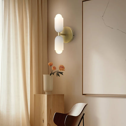 Modern creamy double heads wall sconce