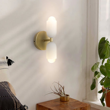 Modern creamy double heads wall sconce