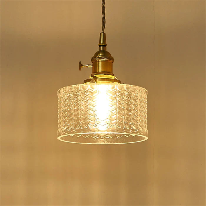 Vintage Stunning Cylinder Glass Pendant Light