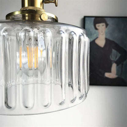 Vintage Stunning Cylinder Glass Pendant Light