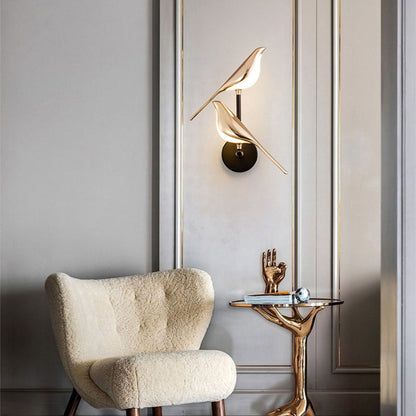 Modern Led Golden Bird Hallway Wall Light