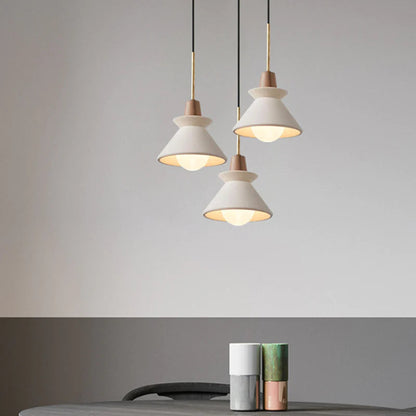 Modern White Concrete Cone Pendant Light