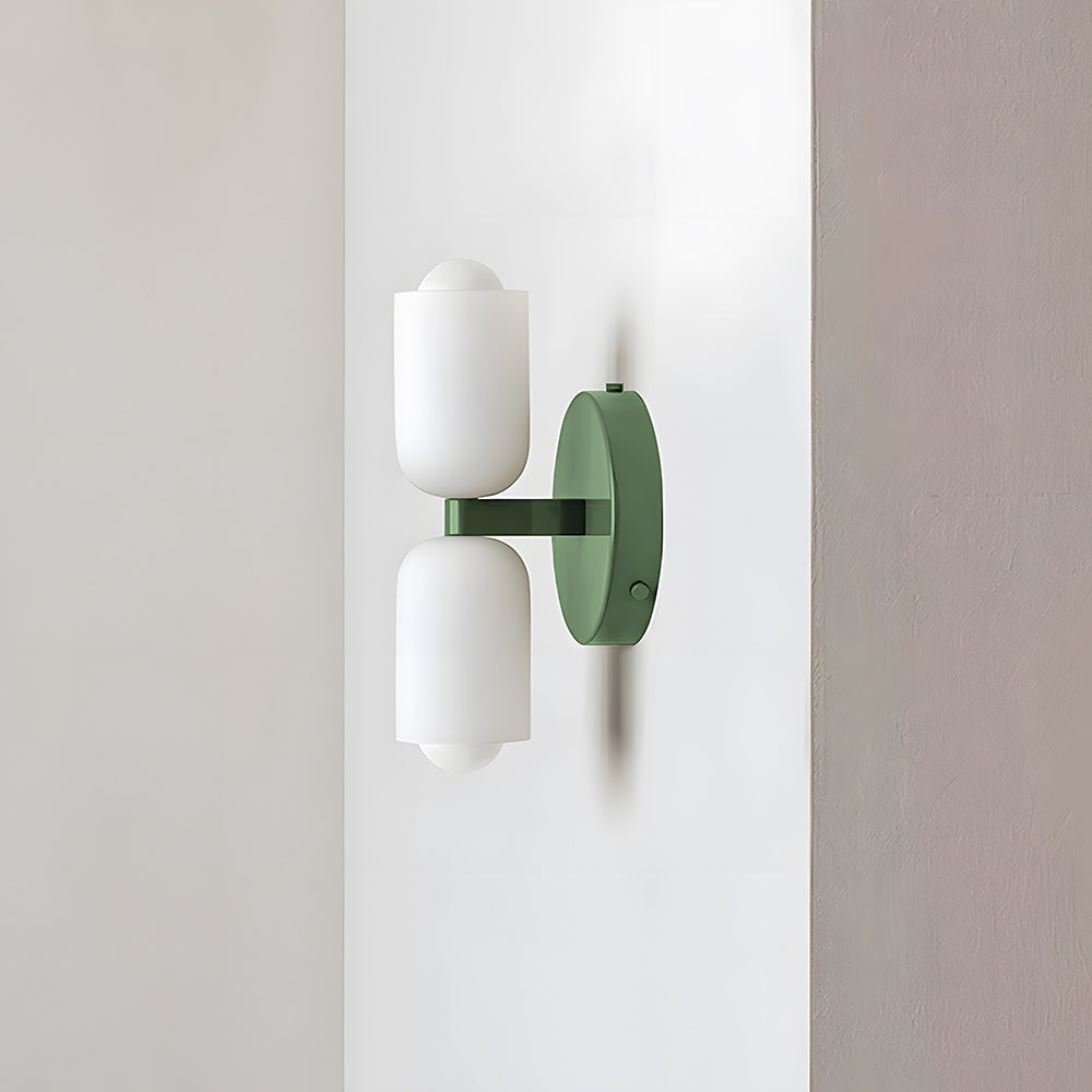 Modern creamy double heads wall sconce