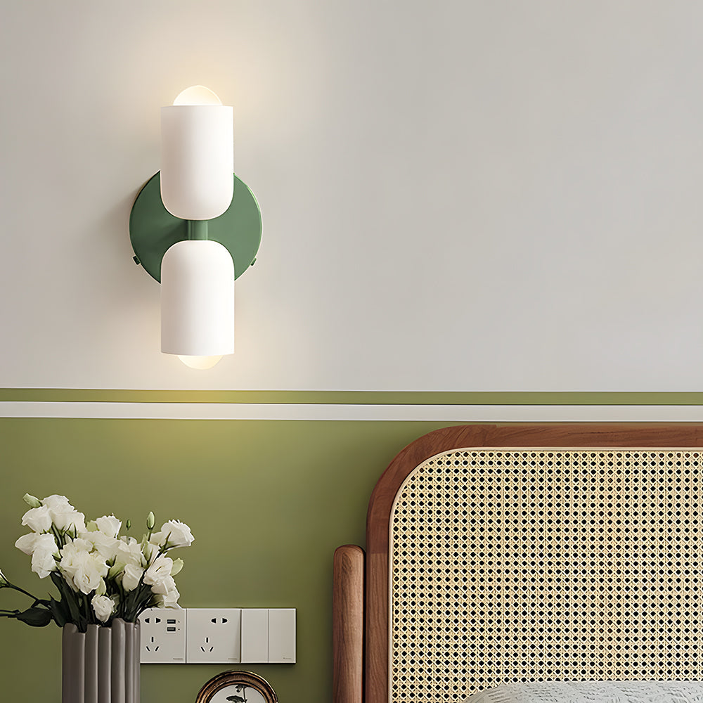 Modern creamy double heads wall sconce