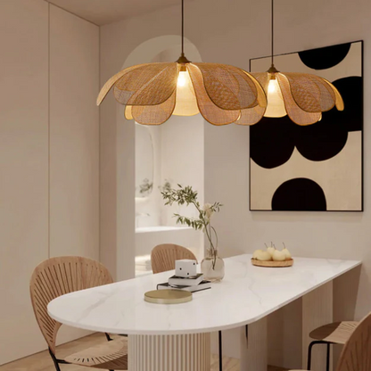 Vintage Petal Rattan Ceiling Pendant Light