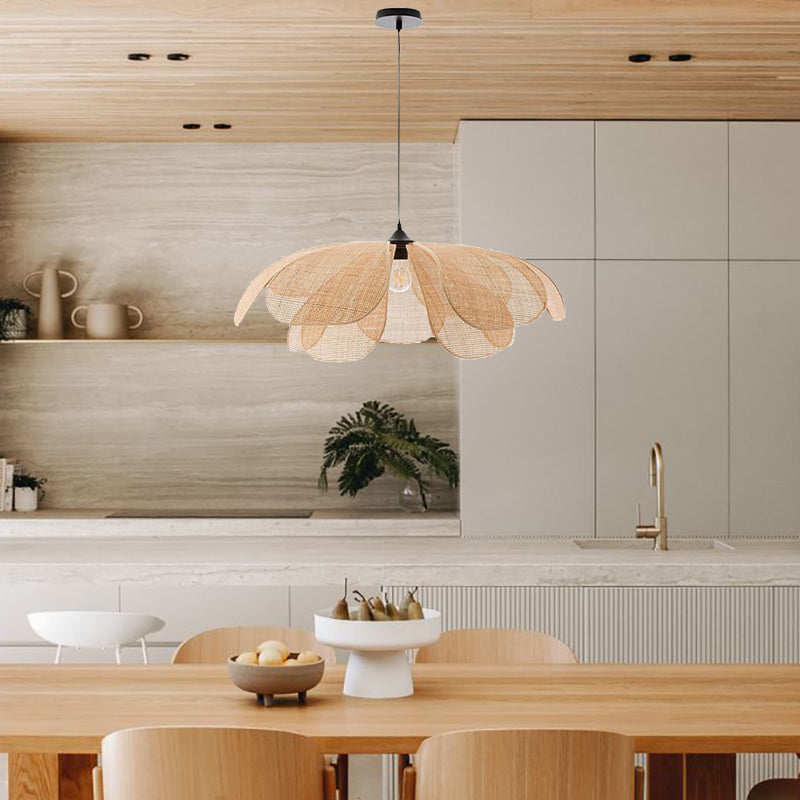 Vintage Petal Rattan Ceiling Pendant Light
