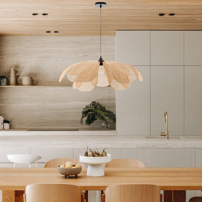Vintage Petal Rattan Ceiling Pendant Light