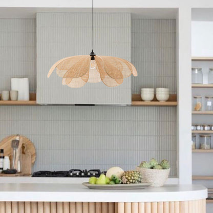 Vintage Petal Rattan Ceiling Pendant Light