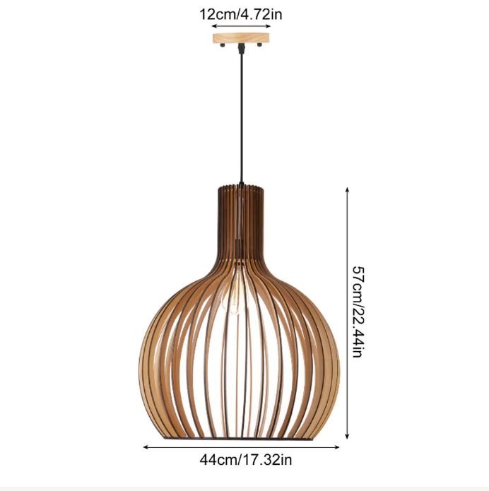 Modern wooden pendant light fixture nordic creative birdcage chandelier