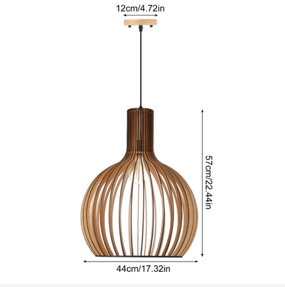 Modern wooden pendant light fixture nordic creative birdcage chandelier