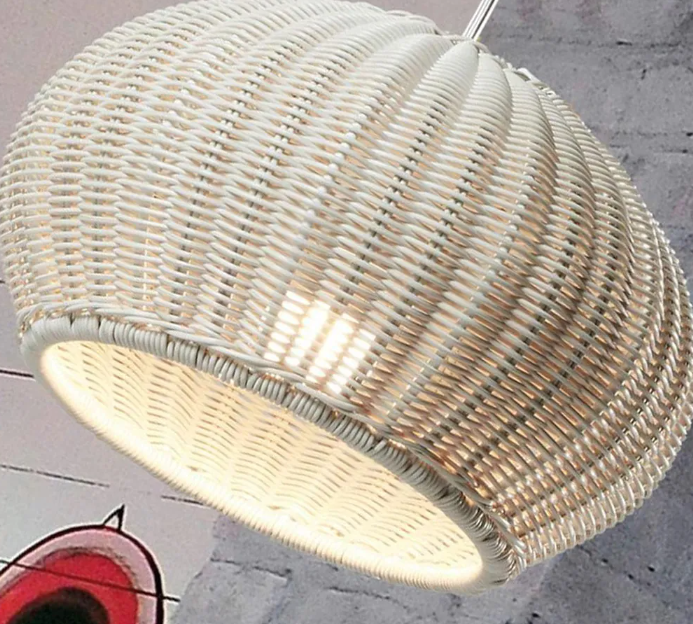 Outdoor waterproof pendant light homestay rattan lighting