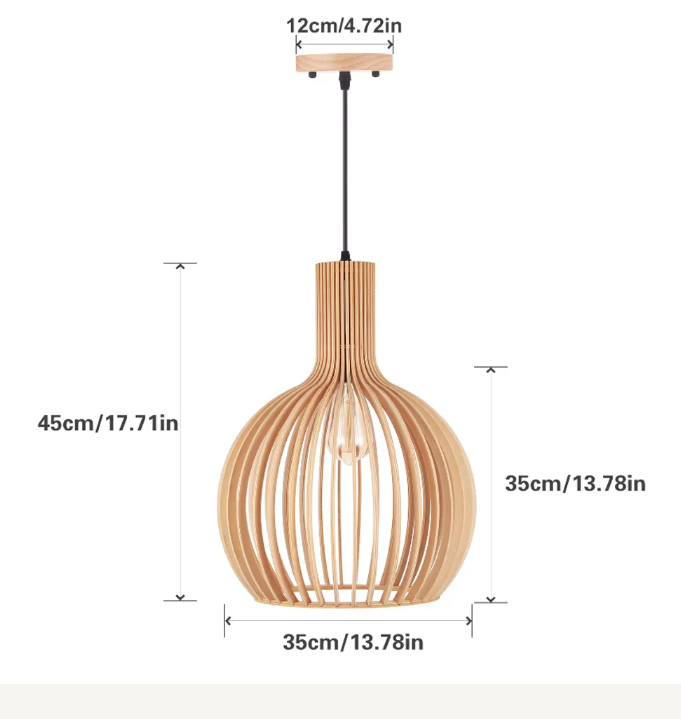 Modern wooden pendant light fixture nordic creative birdcage chandelier