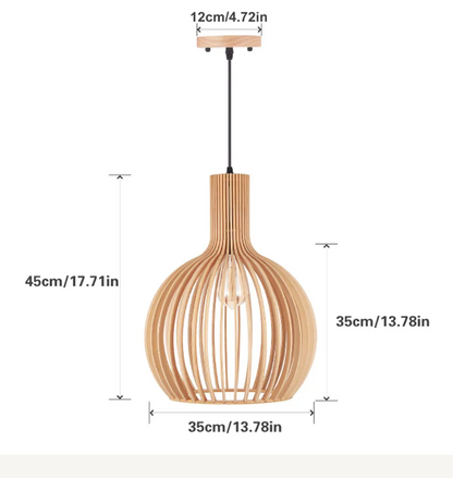 Modern wooden pendant light fixture nordic creative birdcage chandelier