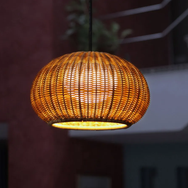 Outdoor waterproof pendant light homestay rattan lighting