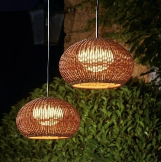 Outdoor waterproof pendant light homestay rattan lighting